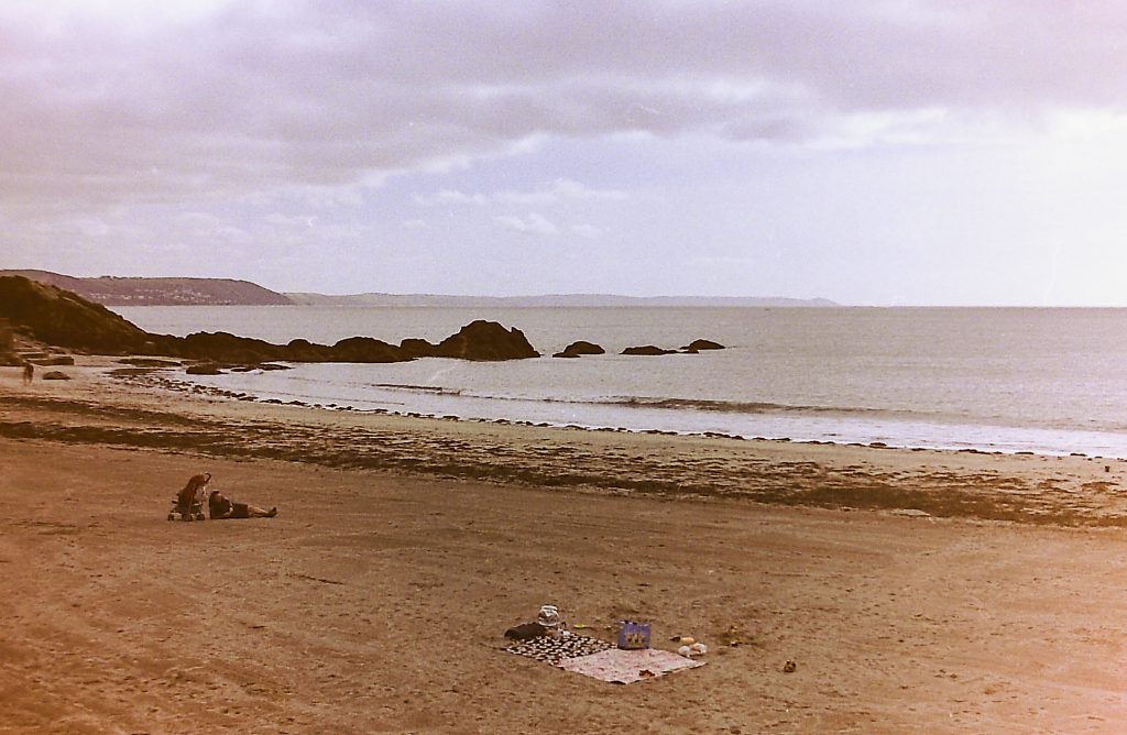 35mm negative scan photograph of looe bay