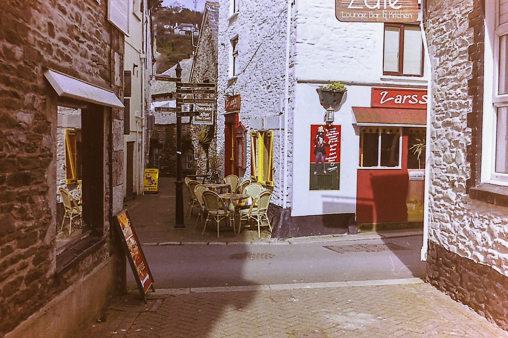 35mm negative scan photograph of looe bay